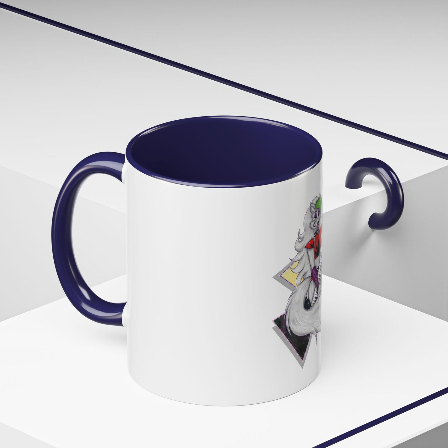 Roxy Rockstar Character Print OG Two-Tone Coffee Mugs, 15oz