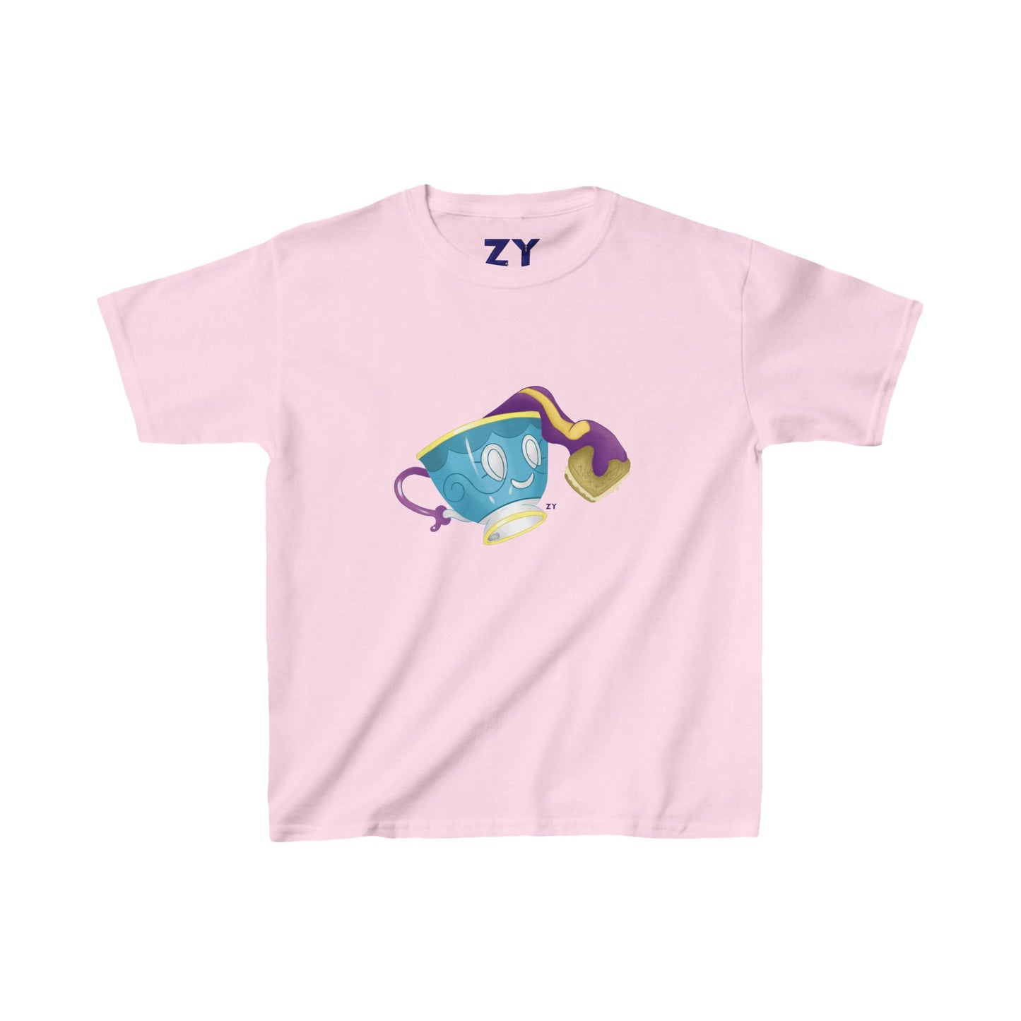 Ghostly Teacup w/ Biscuit Fanart Print Kid's Fine Jersey Tee