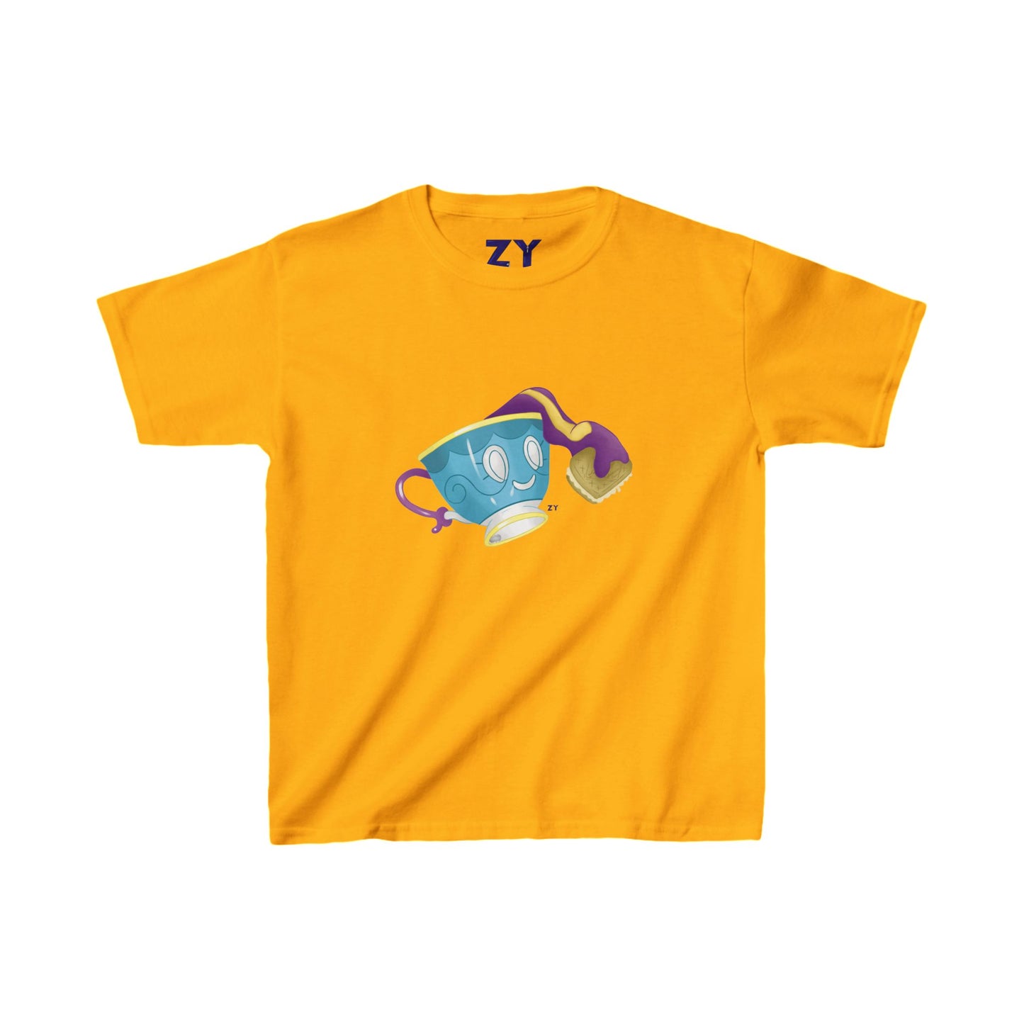Ghostly Teacup w/ Biscuit Fanart Print Kid's Fine Jersey Tee