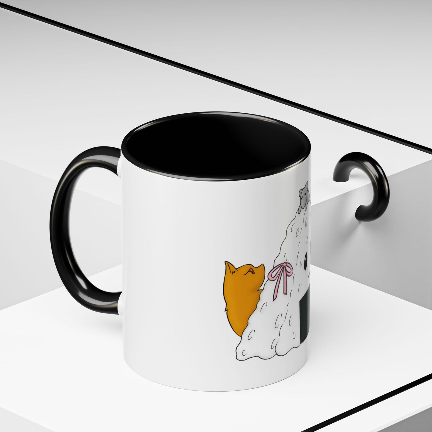 Fruits Basket Onigiri, Cat & Rat Two-Tone Coffee Mugs, 15oz