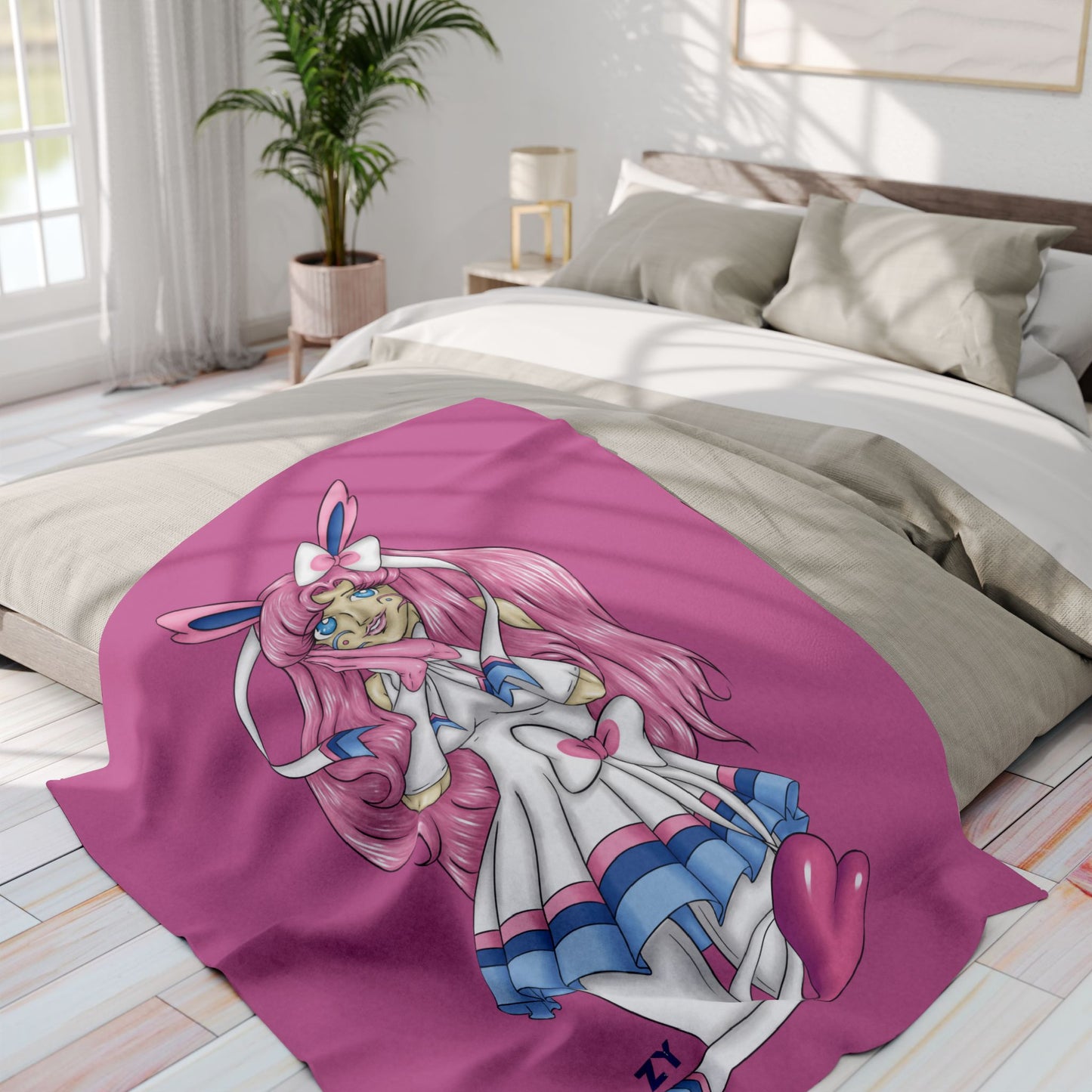 Sylve Girl Kawaii Interpretive Character Print Arctic Fleece Blanket