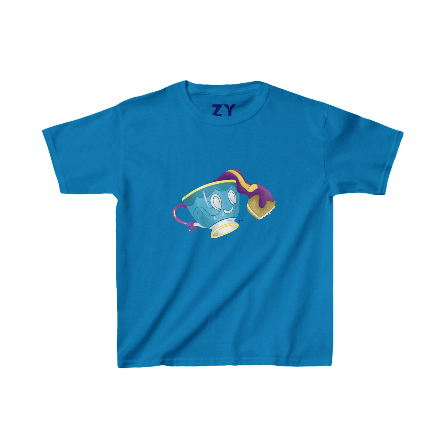 Ghostly Teacup w/ Biscuit Fanart Print Kid's Fine Jersey Tee