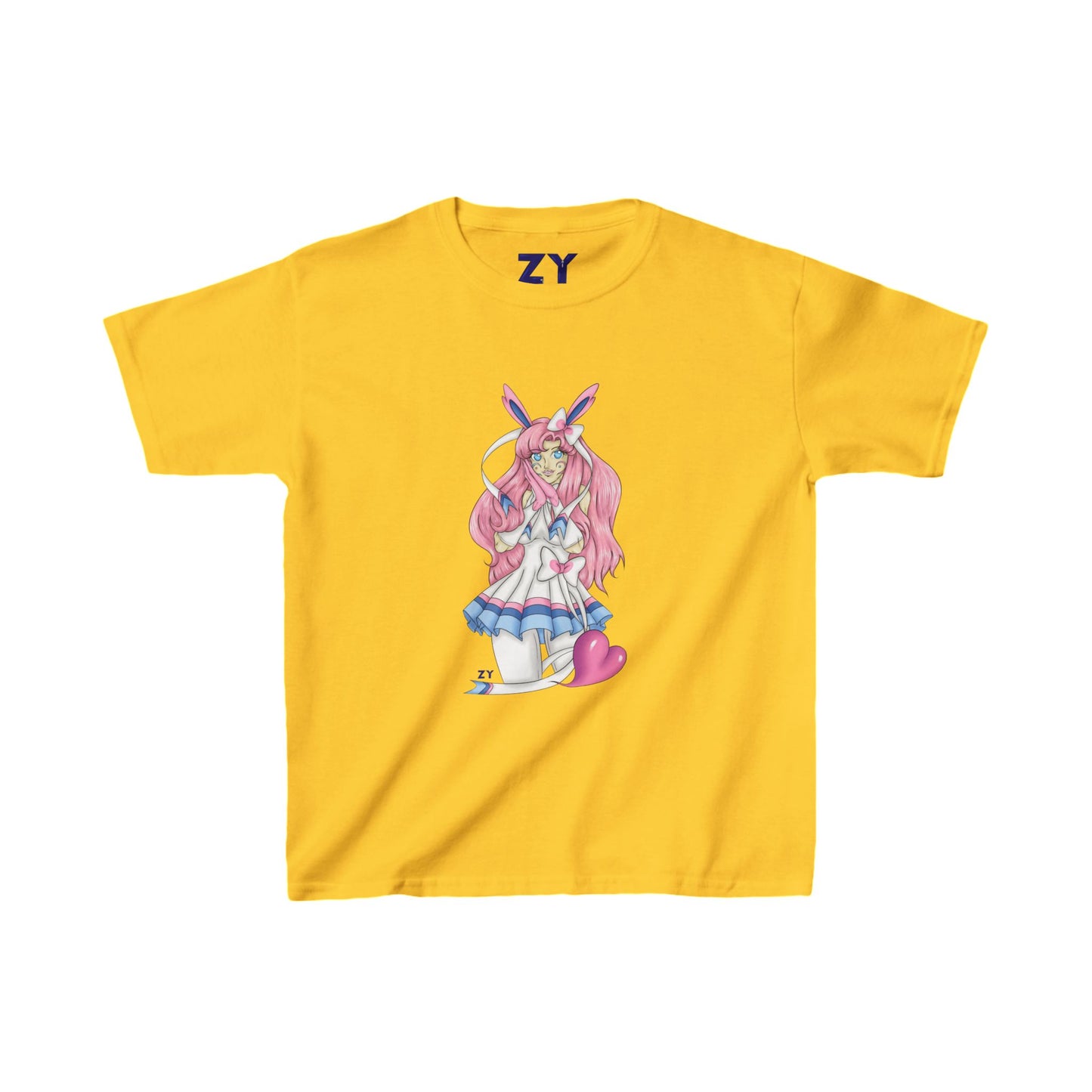 Sylve Girl Kawaii Interpretive Character Print Kid's Fine Jersey Tee