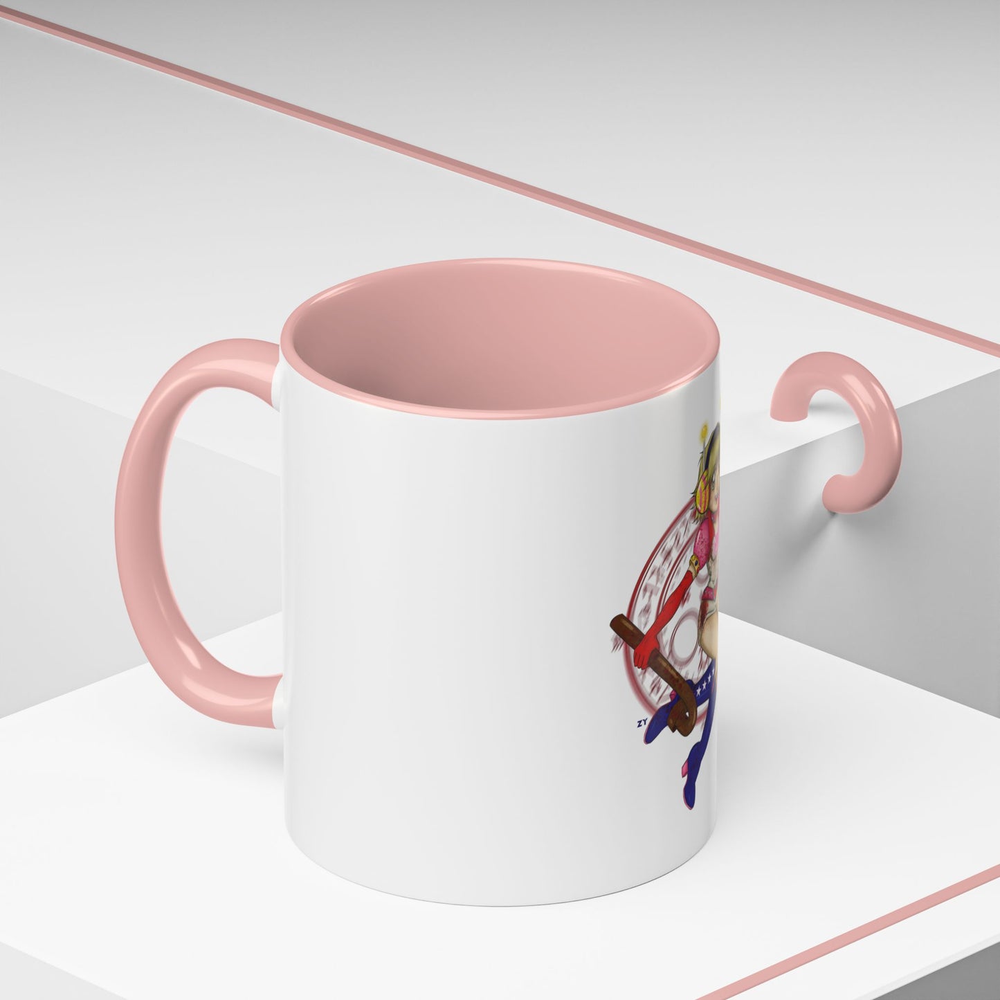 SH3 Princess Heart Heather Two-Tone Coffee Mugs, 15oz