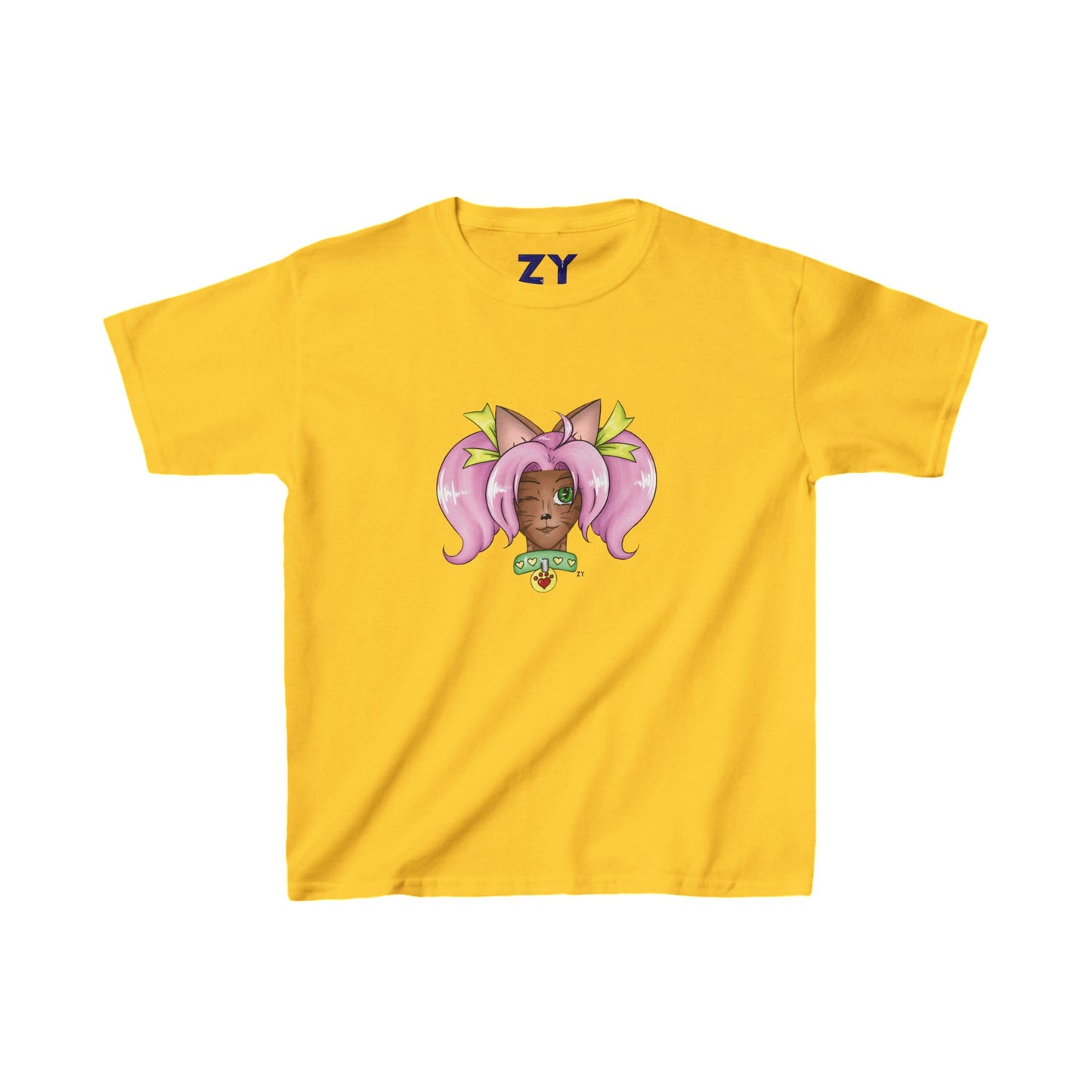 Cute Cat Girl Kid's Fine Jersey Tee