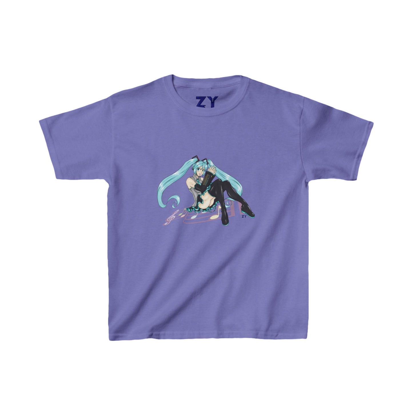 V: Miku Character Print Kid's Fine Jersey Tee