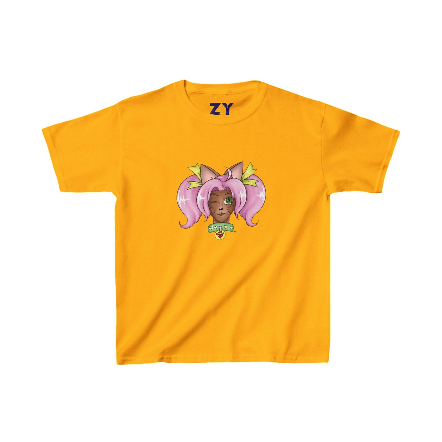 Cute Cat Girl Kid's Fine Jersey Tee