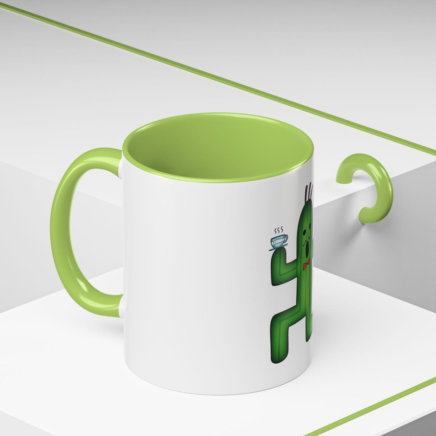 Cactaur Cup of Tea Two-Tone Coffee Mugs, 15oz