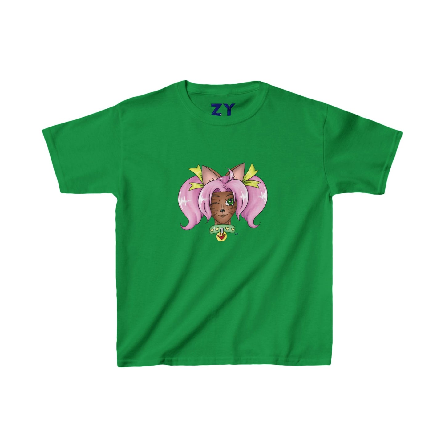 Cute Cat Girl Kid's Fine Jersey Tee