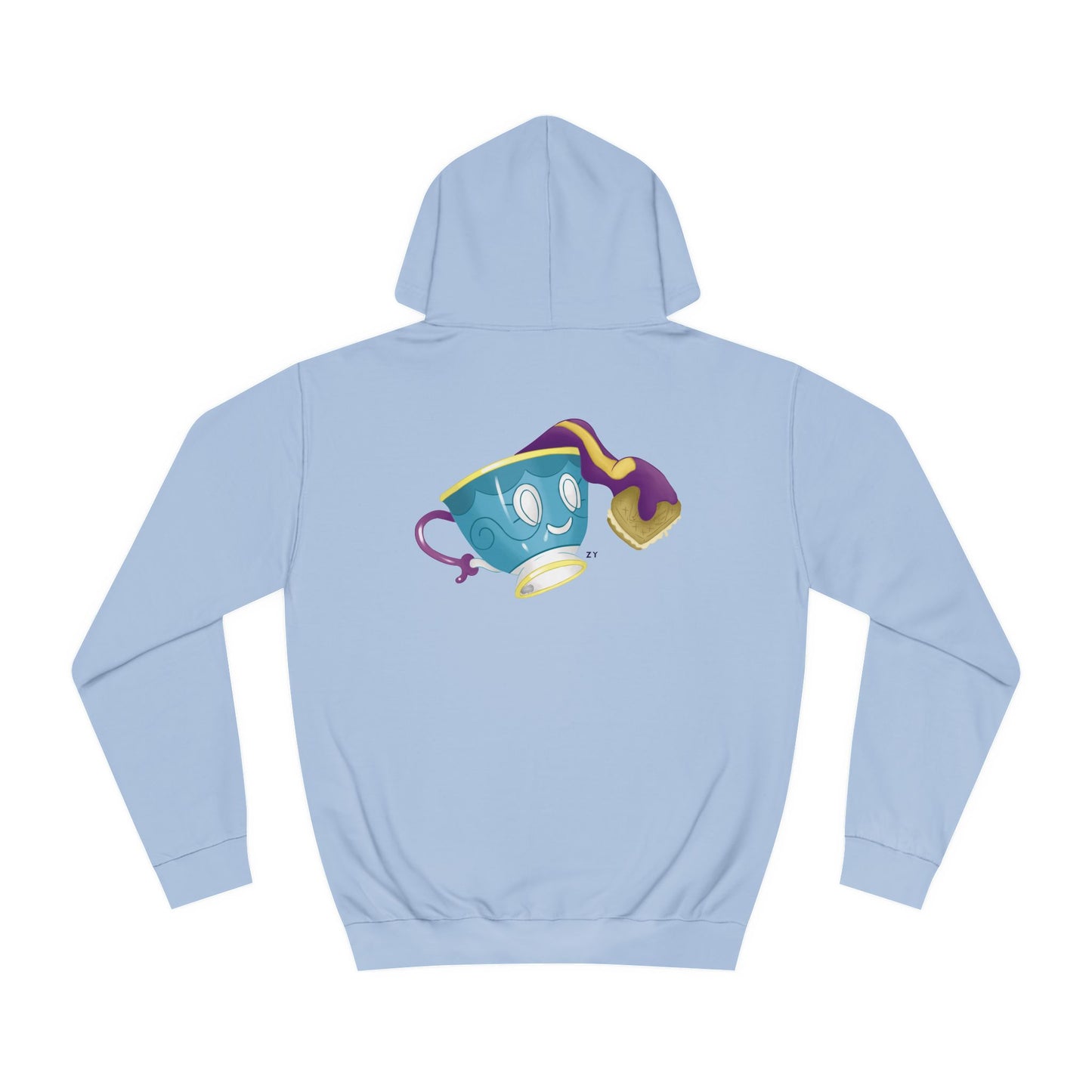 Ghostly Teacup w/ Biscuit Character Print Unisex Hoodie