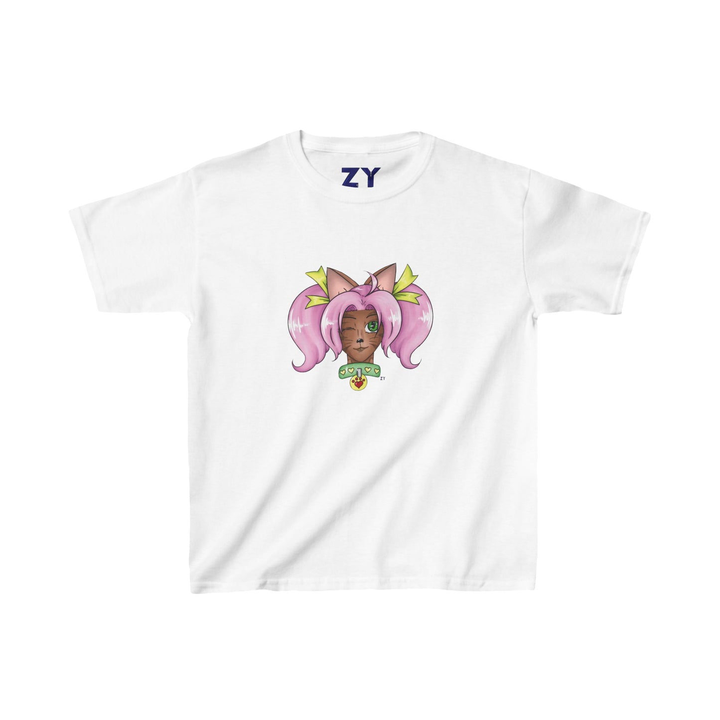 Cute Cat Girl Kid's Fine Jersey Tee