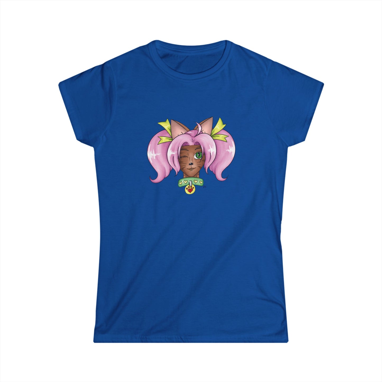 Cute Cat Girl Soft Style Ladies Tee