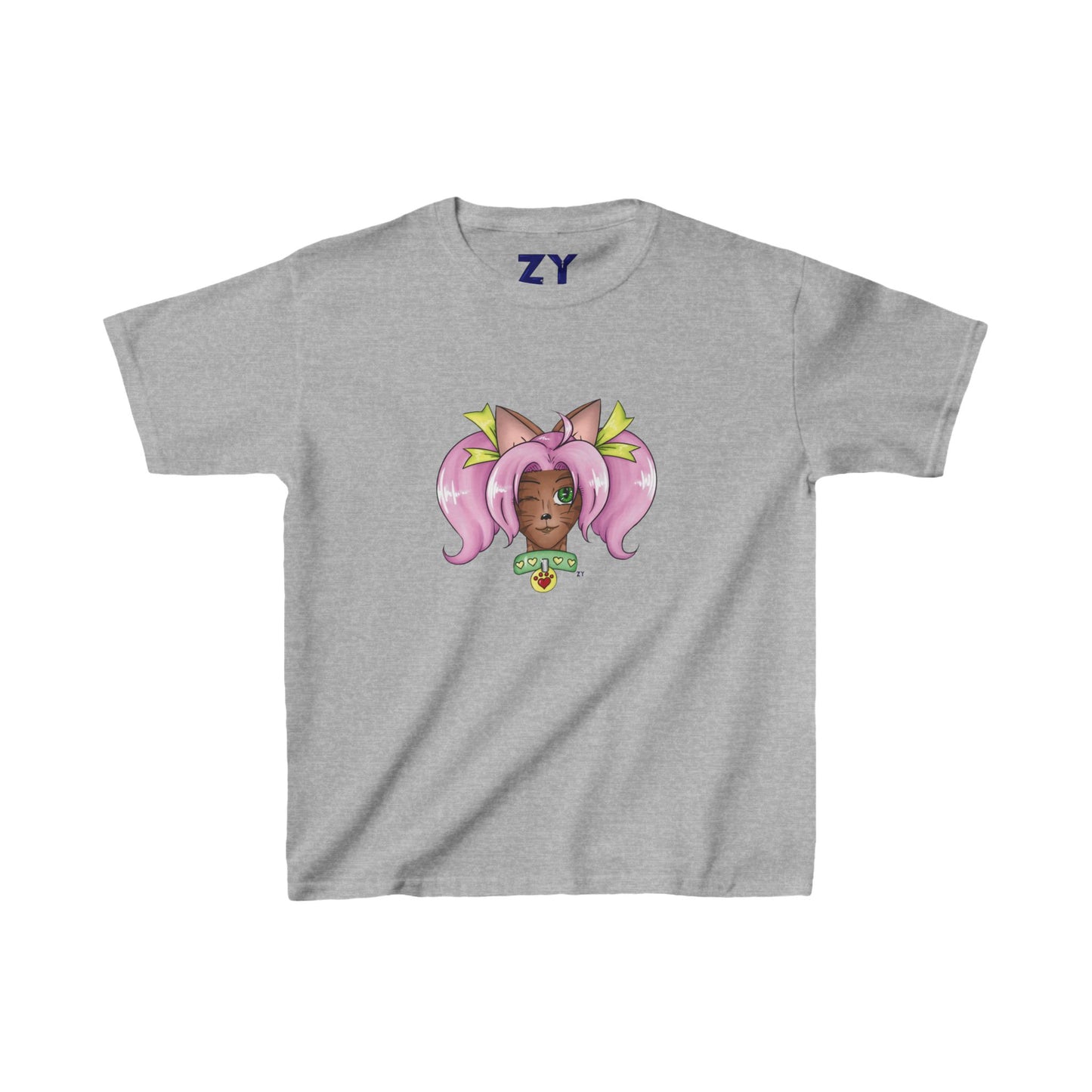 Cute Cat Girl Kid's Fine Jersey Tee