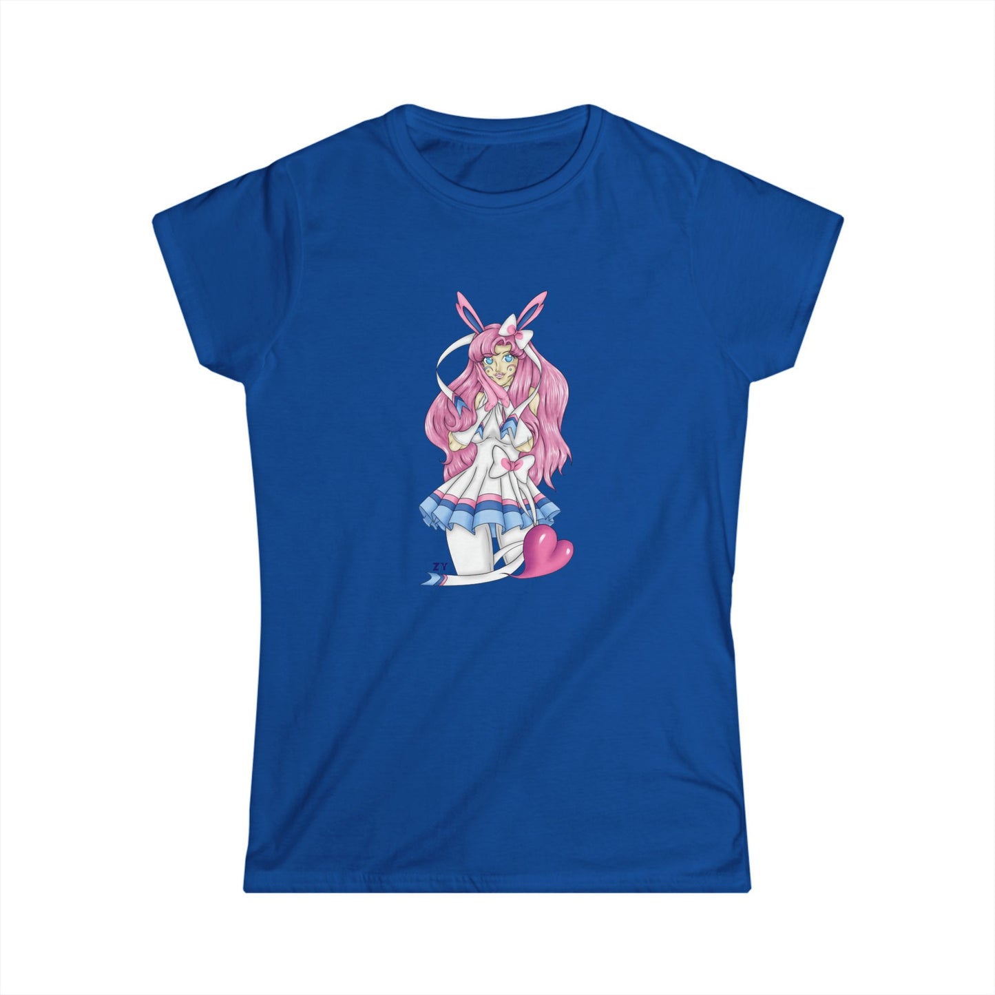 Sylve Girl Kawaii Interpretive Character Print Soft Style Ladies Tee