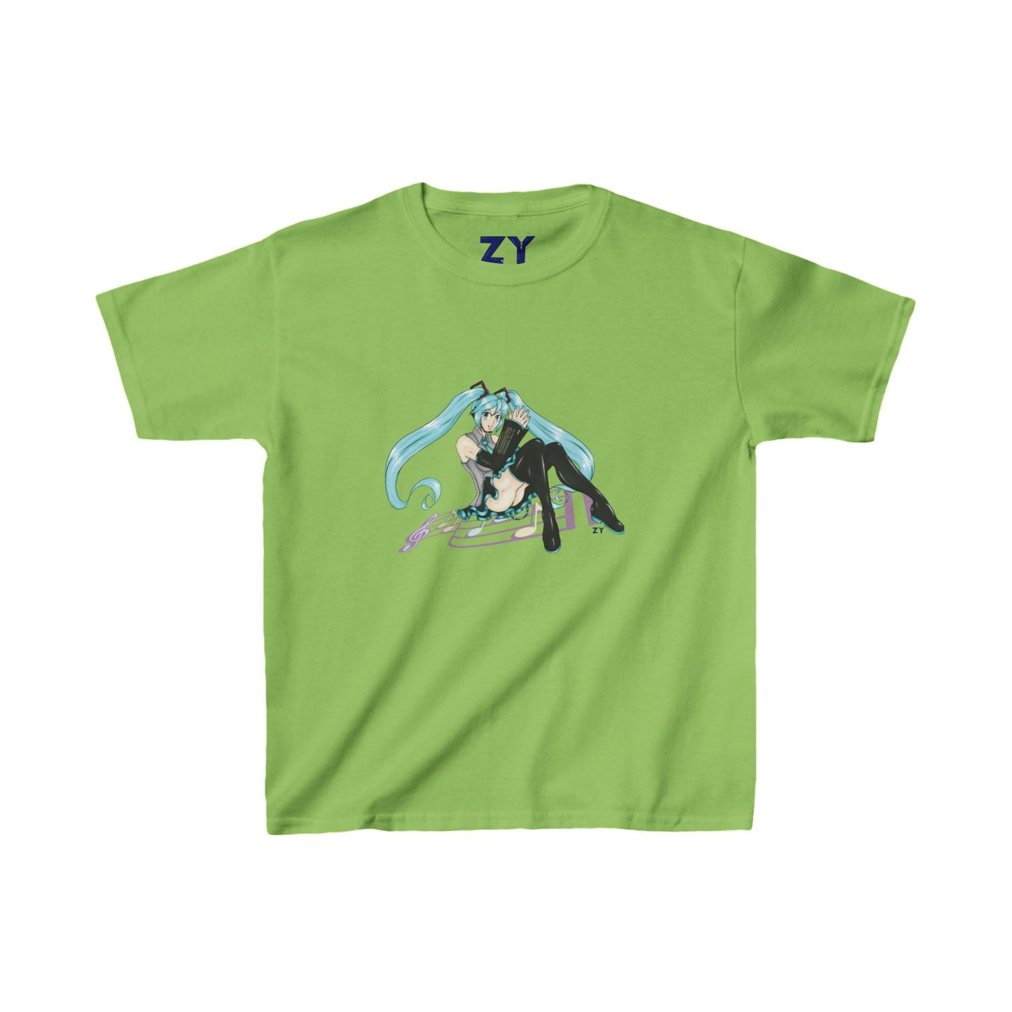 V: Miku Character Print Kid's Fine Jersey Tee