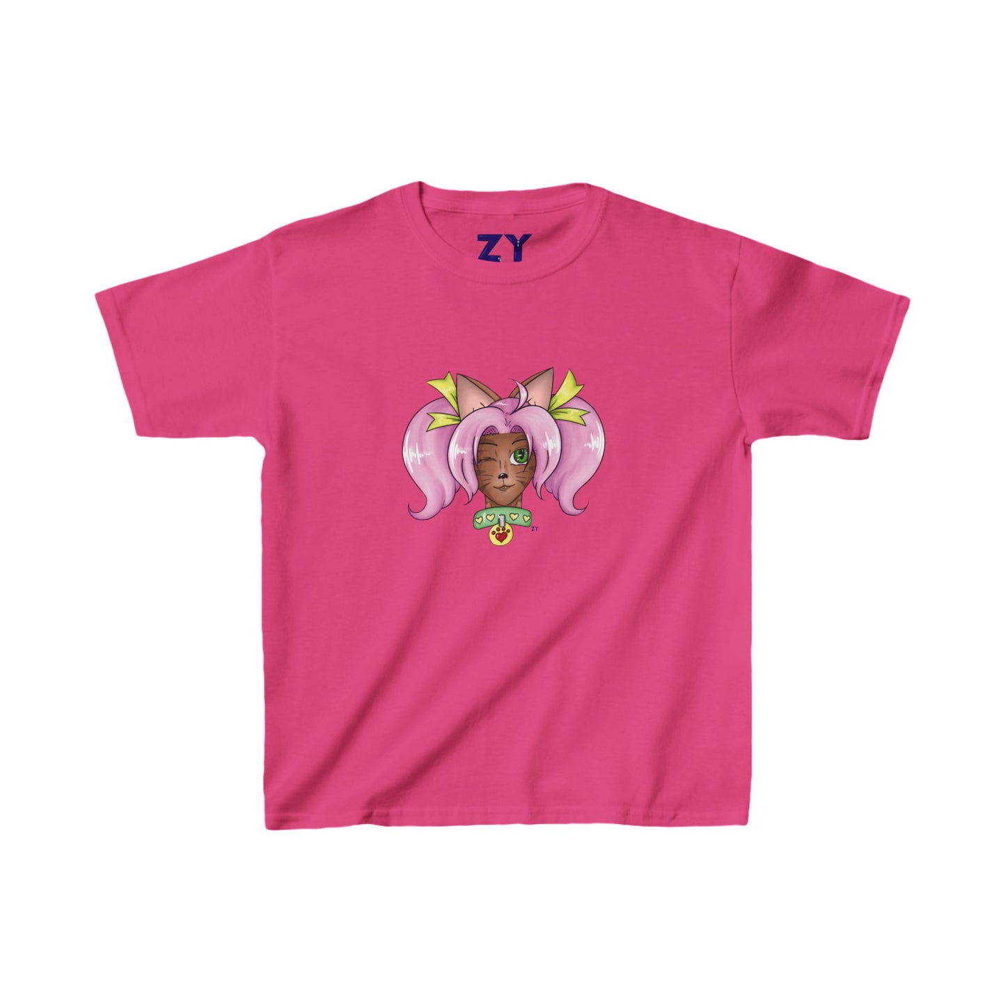 Cute Cat Girl Kid's Fine Jersey Tee