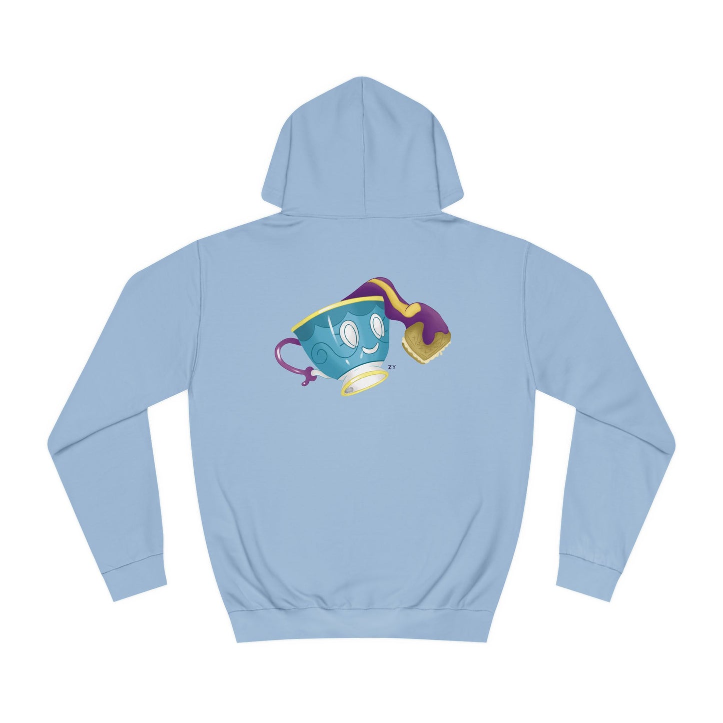 Ghostly Teacup w/ Biscuit Character Print Unisex Hoodie