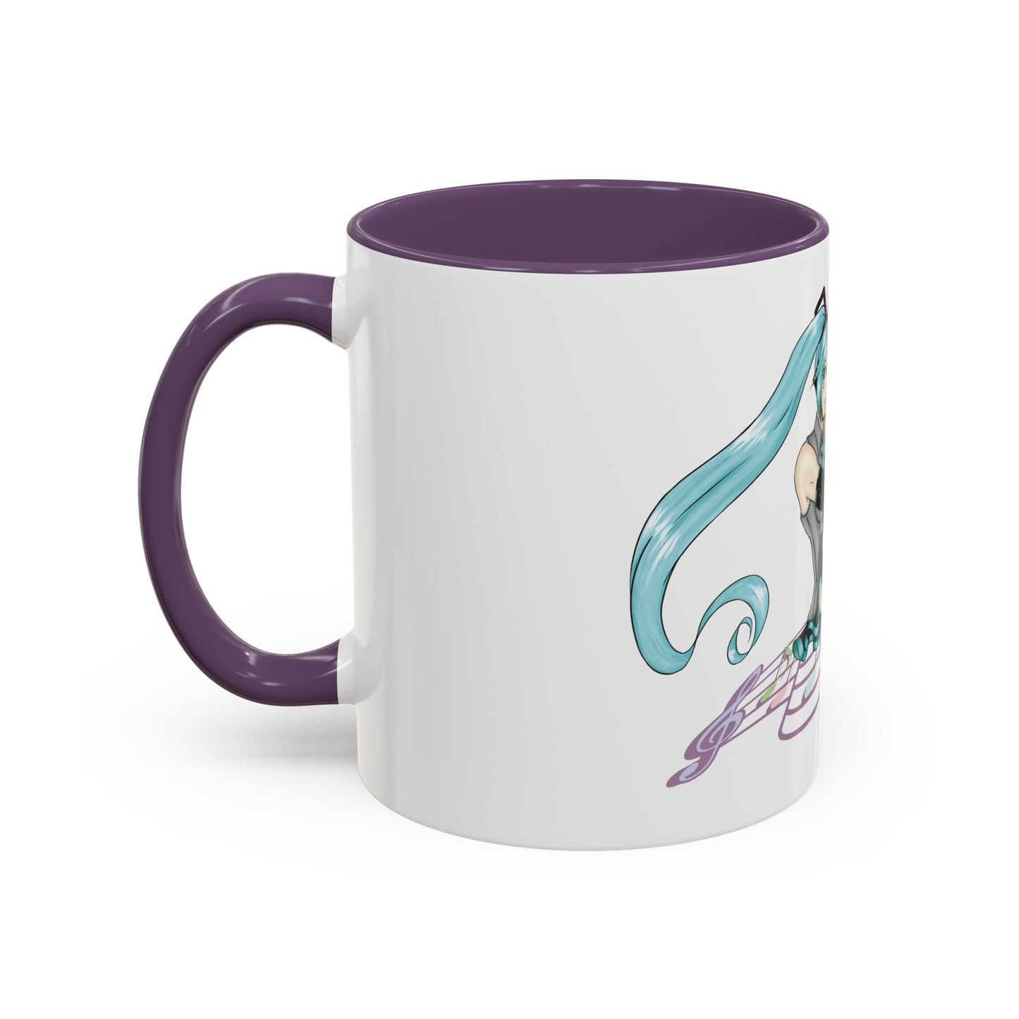 V: Miku Character Print OG Two-Tone Coffee Mugs, 15oz