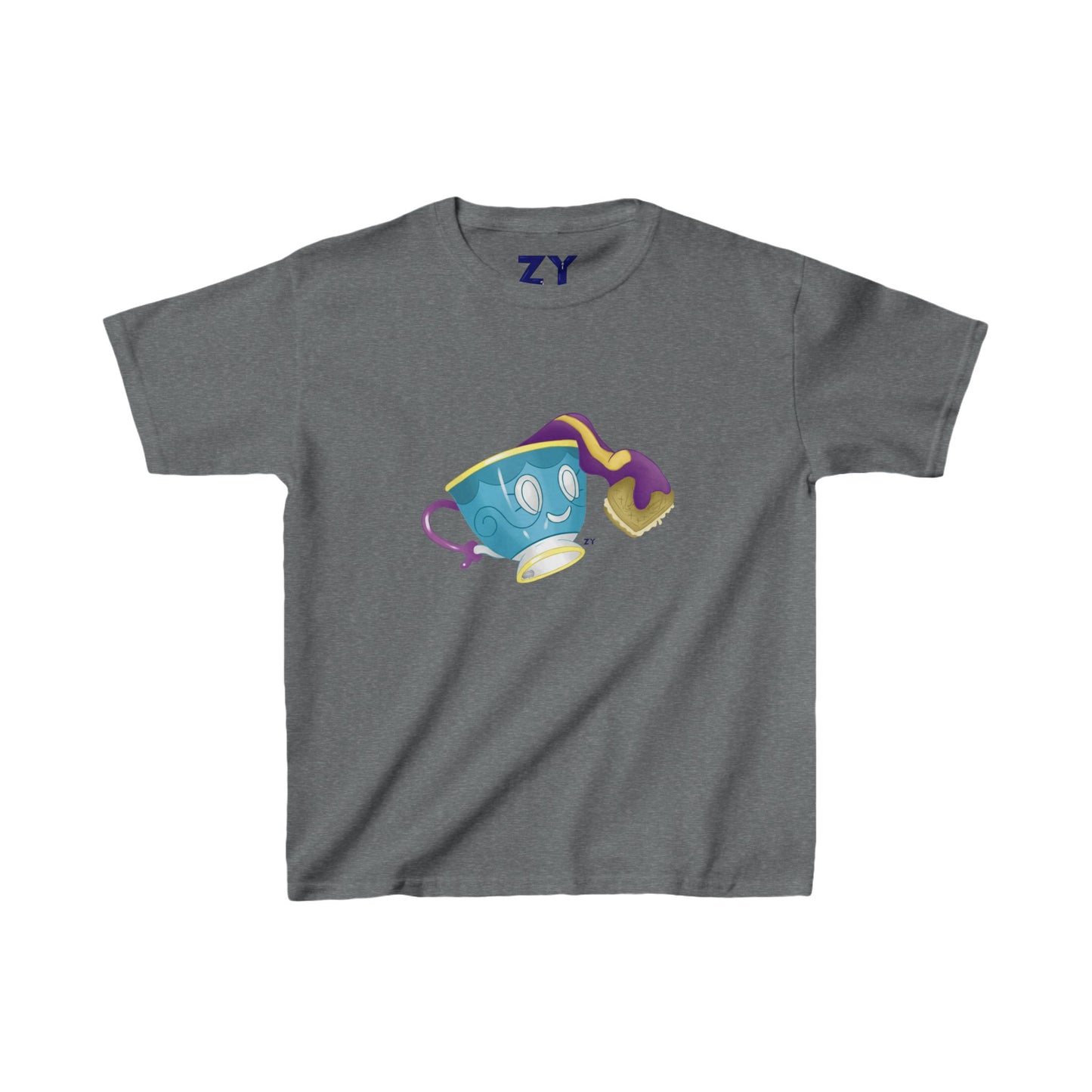 Ghostly Teacup w/ Biscuit Fanart Print Kid's Fine Jersey Tee