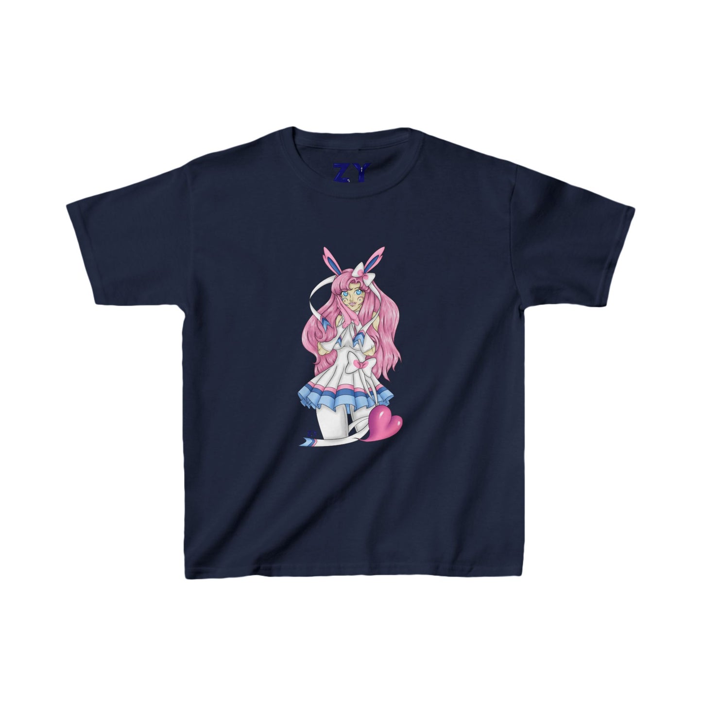 Sylve Girl Kawaii Interpretive Character Print Kid's Fine Jersey Tee
