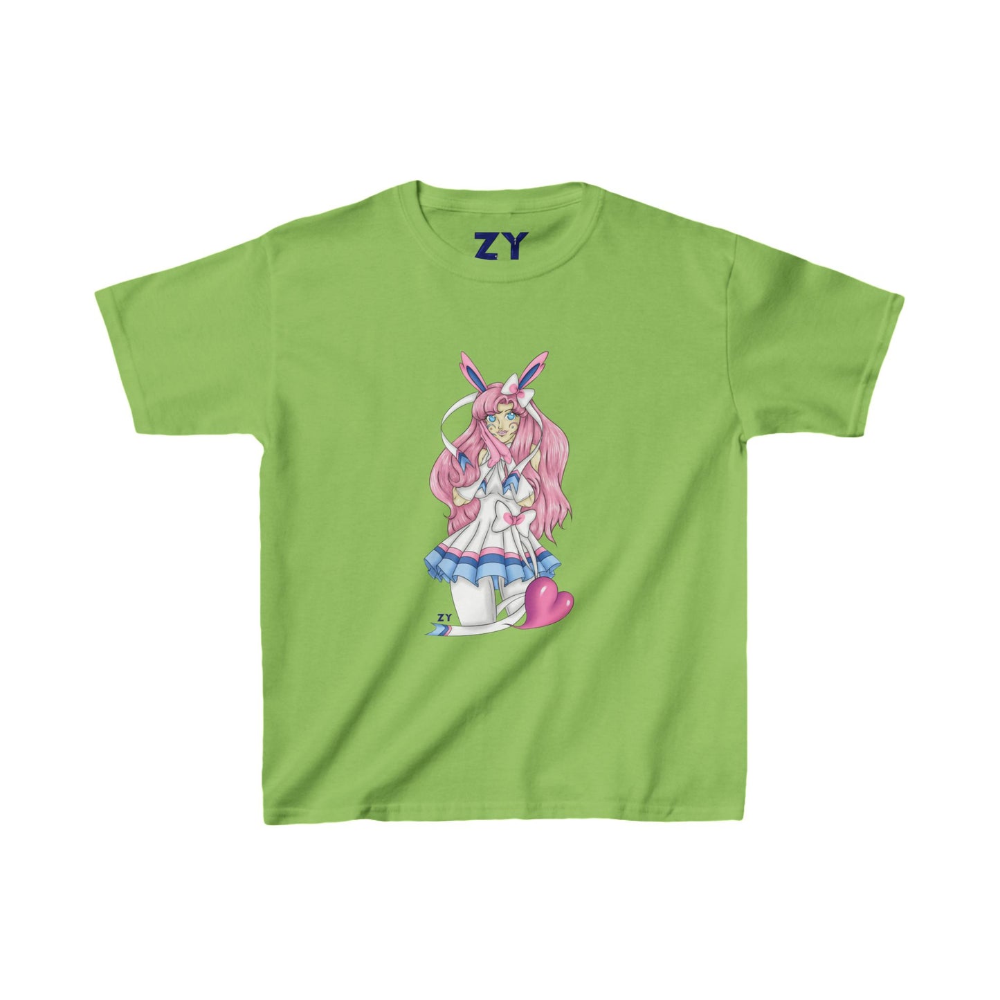 Sylve Girl Kawaii Interpretive Character Print Kid's Fine Jersey Tee