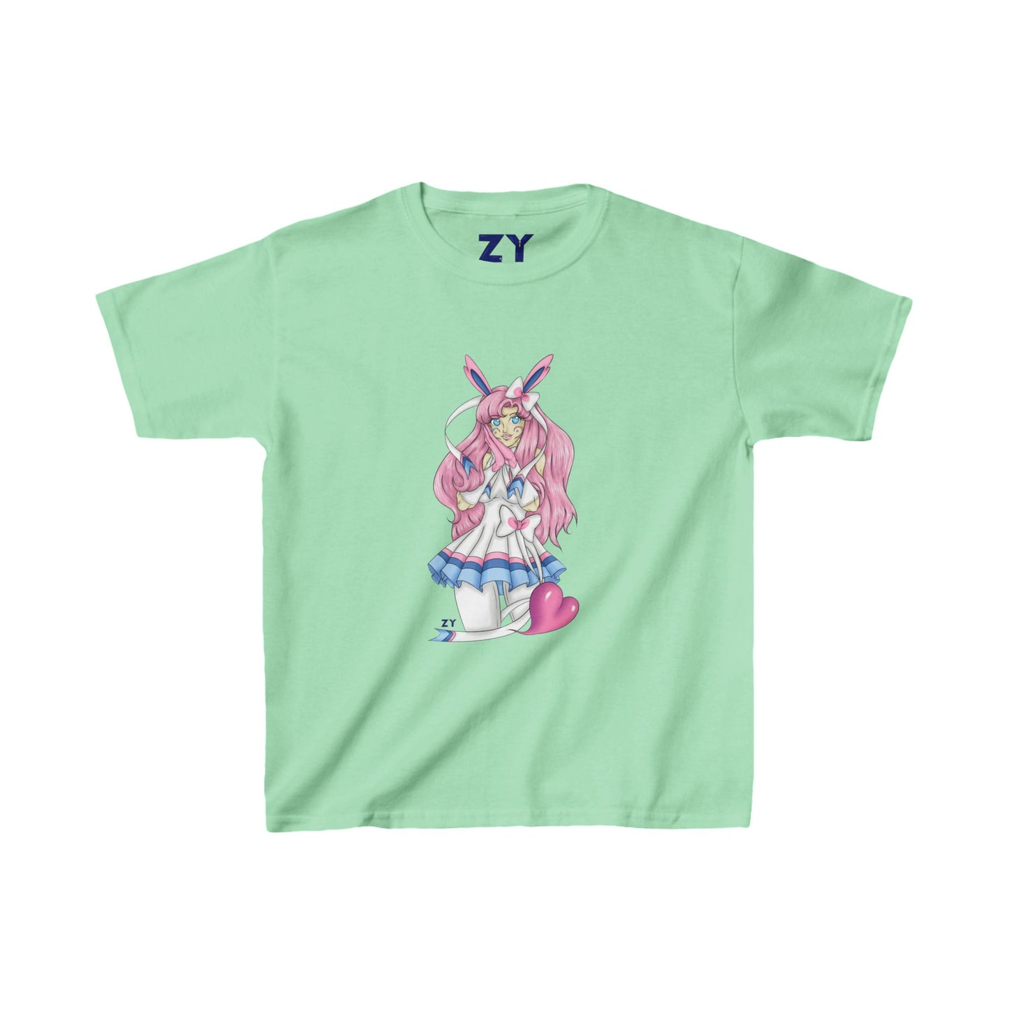 Sylve Girl Kawaii Interpretive Character Print Kid's Fine Jersey Tee
