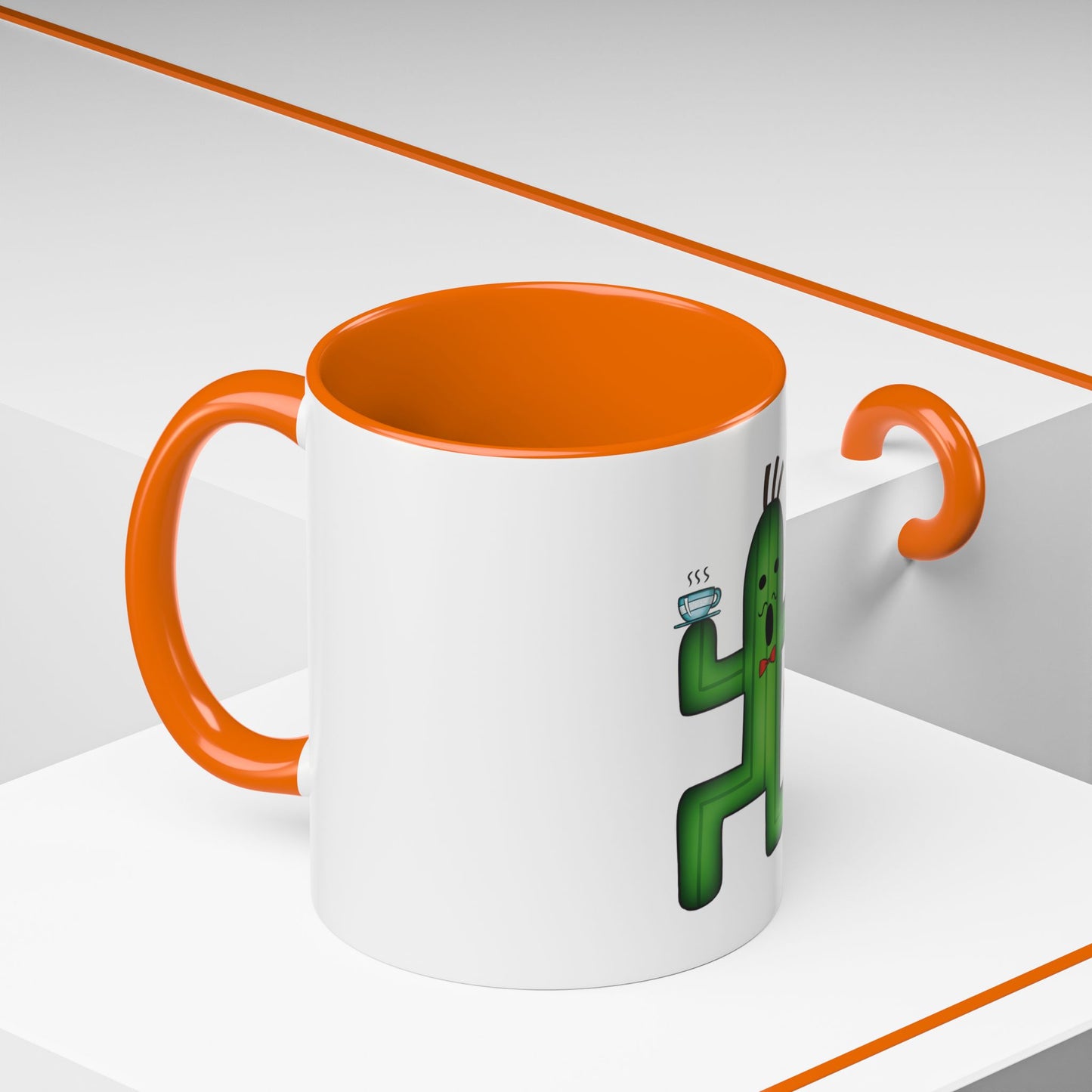 Cactaur Cup of Tea Two-Tone Coffee Mugs, 15oz