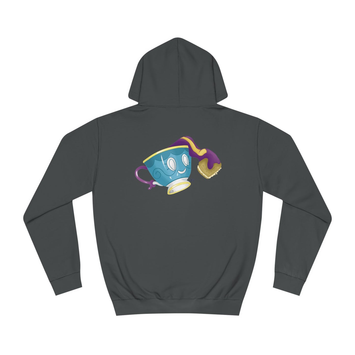 Ghostly Teacup w/ Biscuit Character Print Unisex Hoodie