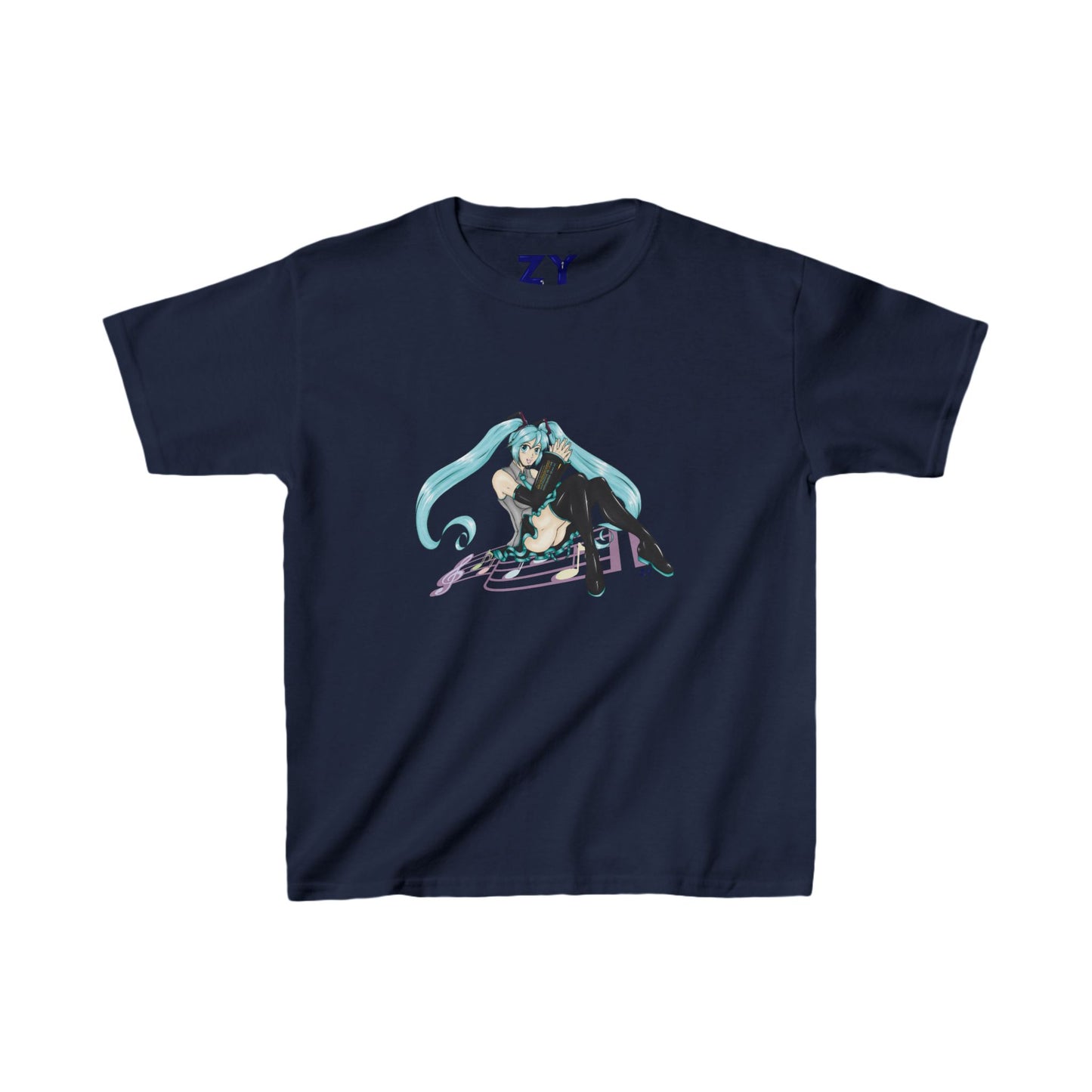 V: Miku Character Print Kid's Fine Jersey Tee