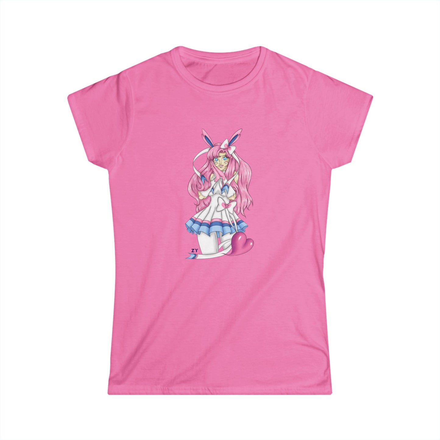 Sylve Girl Kawaii Interpretive Character Print Soft Style Ladies Tee