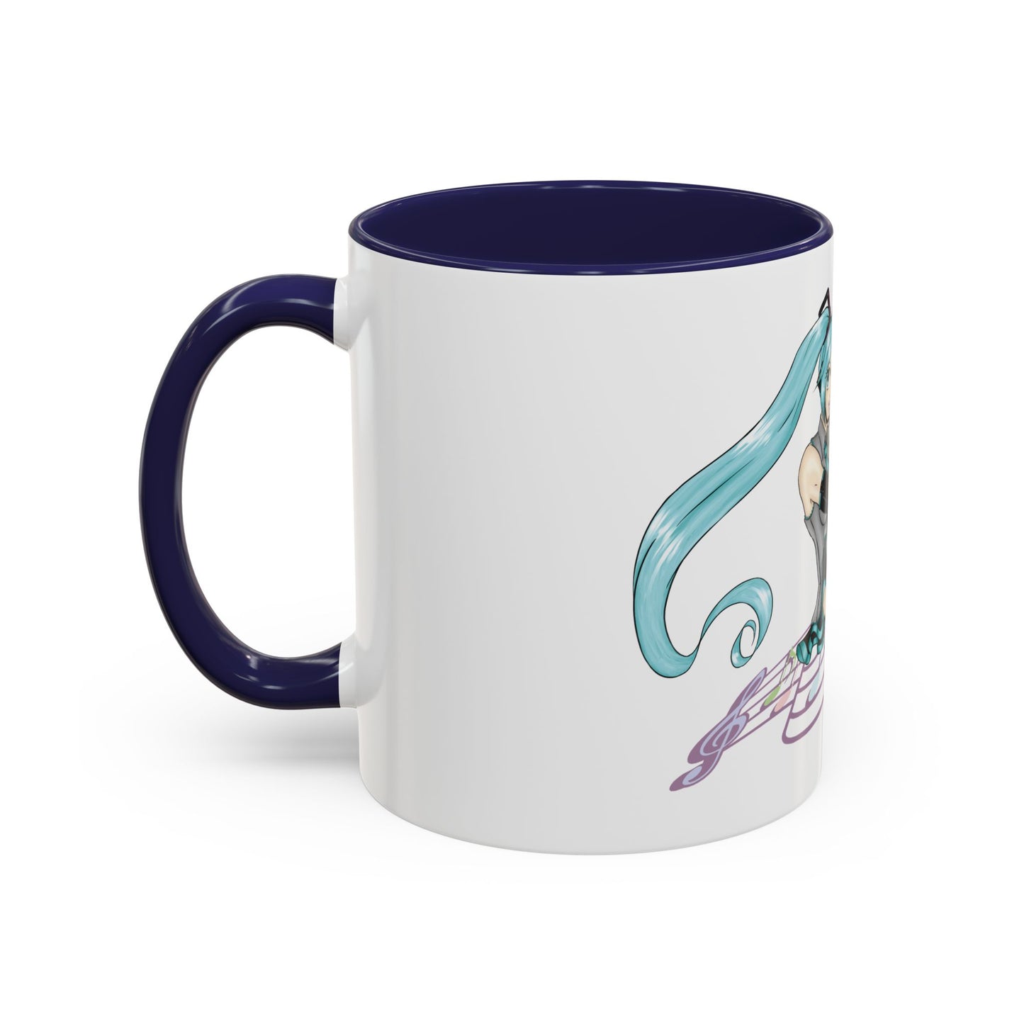 V: Miku Character Print OG Two-Tone Coffee Mugs, 15oz