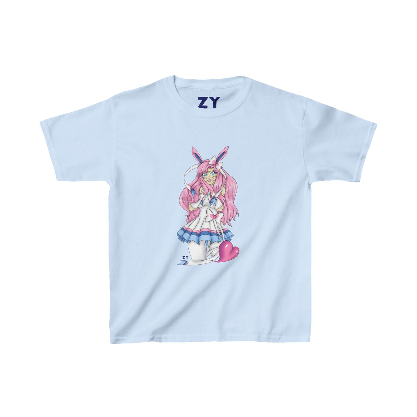 Sylve Girl Kawaii Interpretive Character Print Kid's Fine Jersey Tee