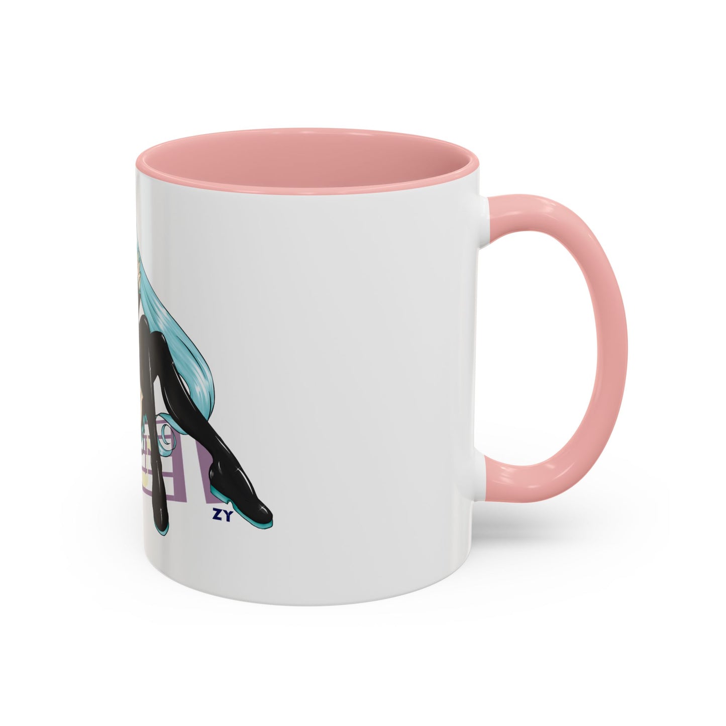 V: Miku Character Print OG Two-Tone Coffee Mugs, 15oz