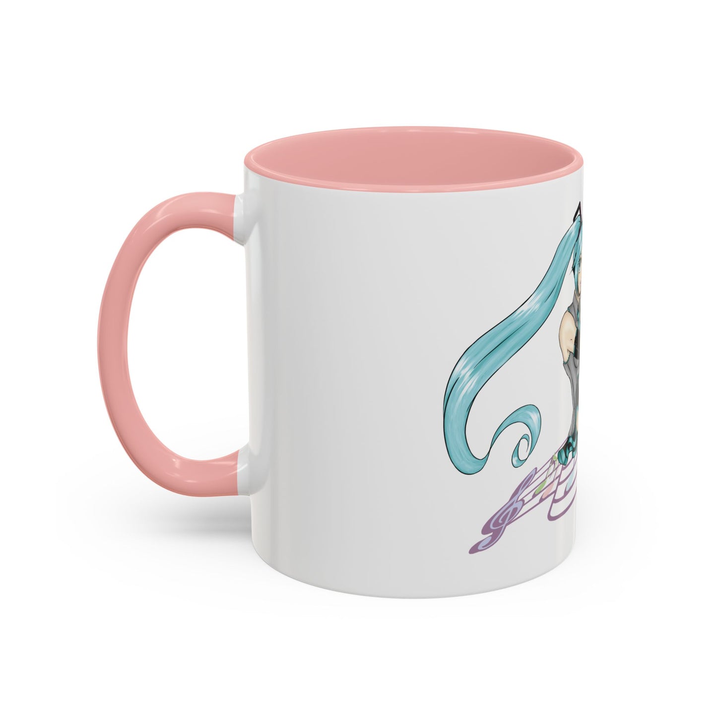 V: Miku Character Print OG Two-Tone Coffee Mugs, 15oz