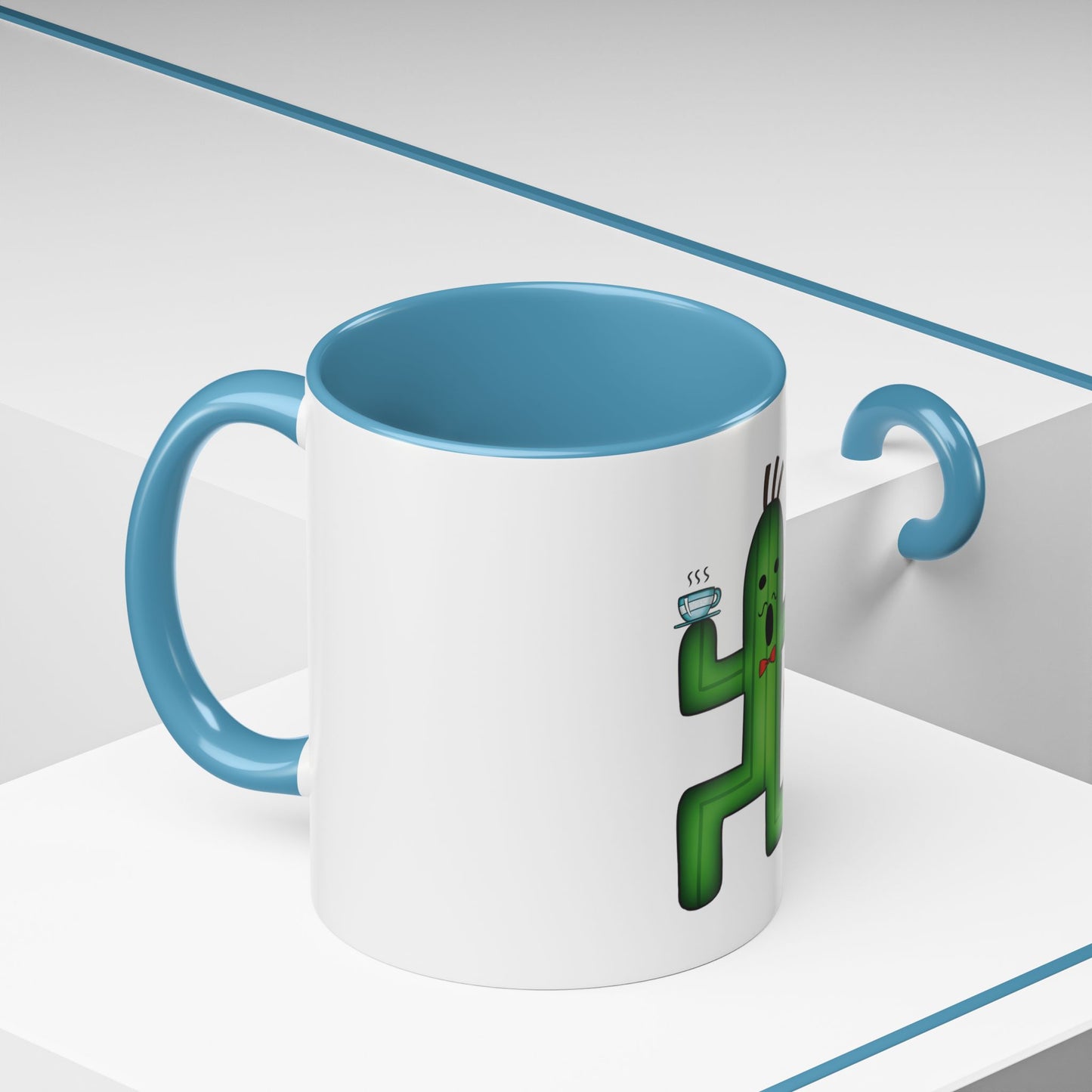 Cactaur Cup of Tea Two-Tone Coffee Mugs, 15oz