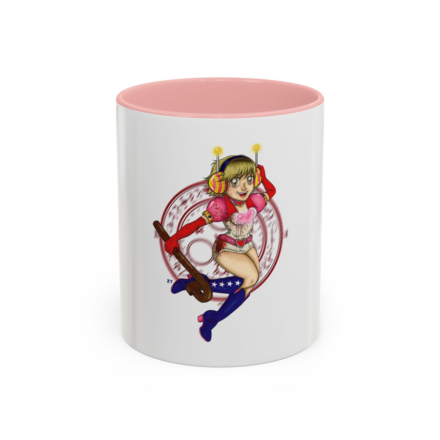 SH3 Princess Heart Heather Two-Tone Coffee Mugs, 15oz