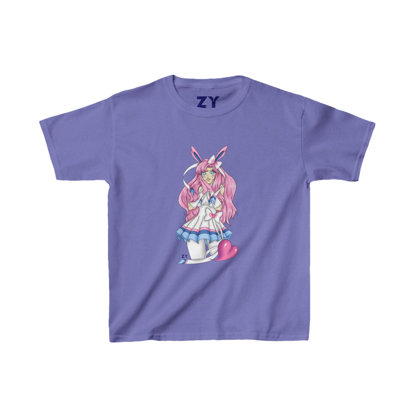 Sylve Girl Kawaii Interpretive Character Print Kid's Fine Jersey Tee