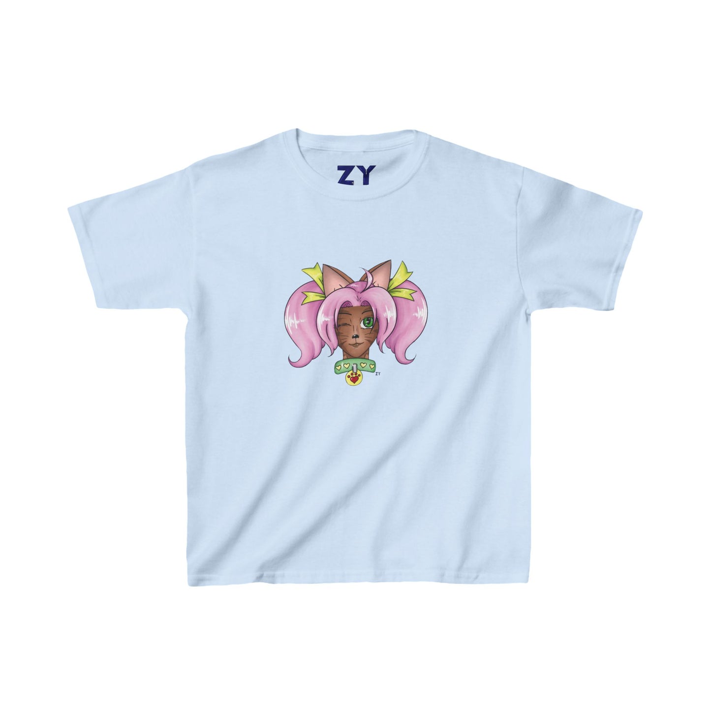 Cute Cat Girl Kid's Fine Jersey Tee