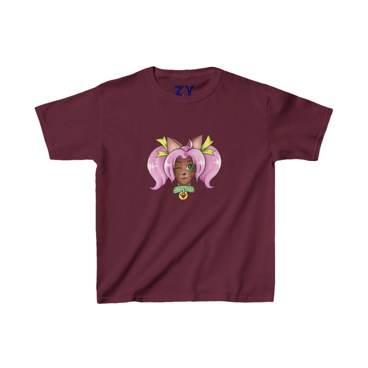 Cute Cat Girl Kid's Fine Jersey Tee
