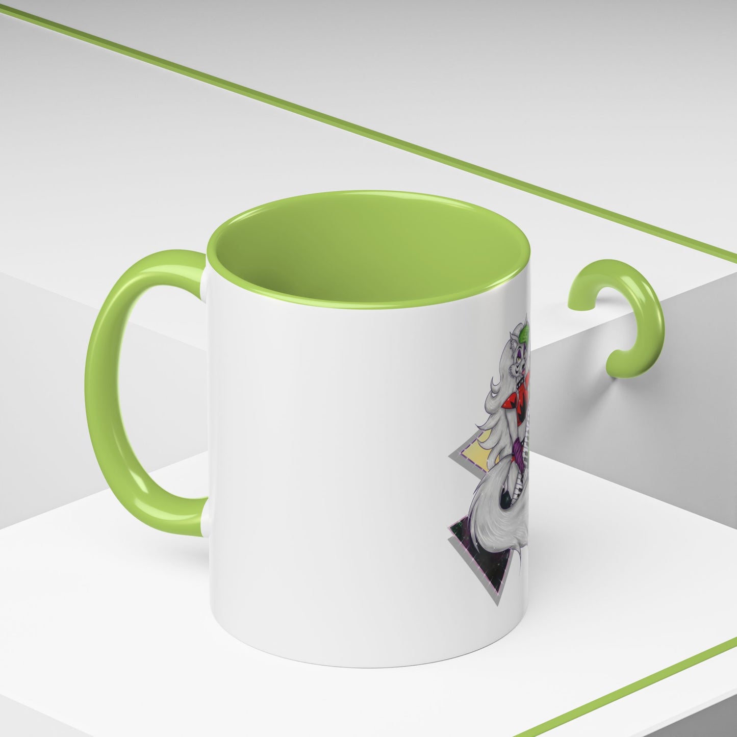 Roxy Rockstar Character Print OG Two-Tone Coffee Mugs, 15oz