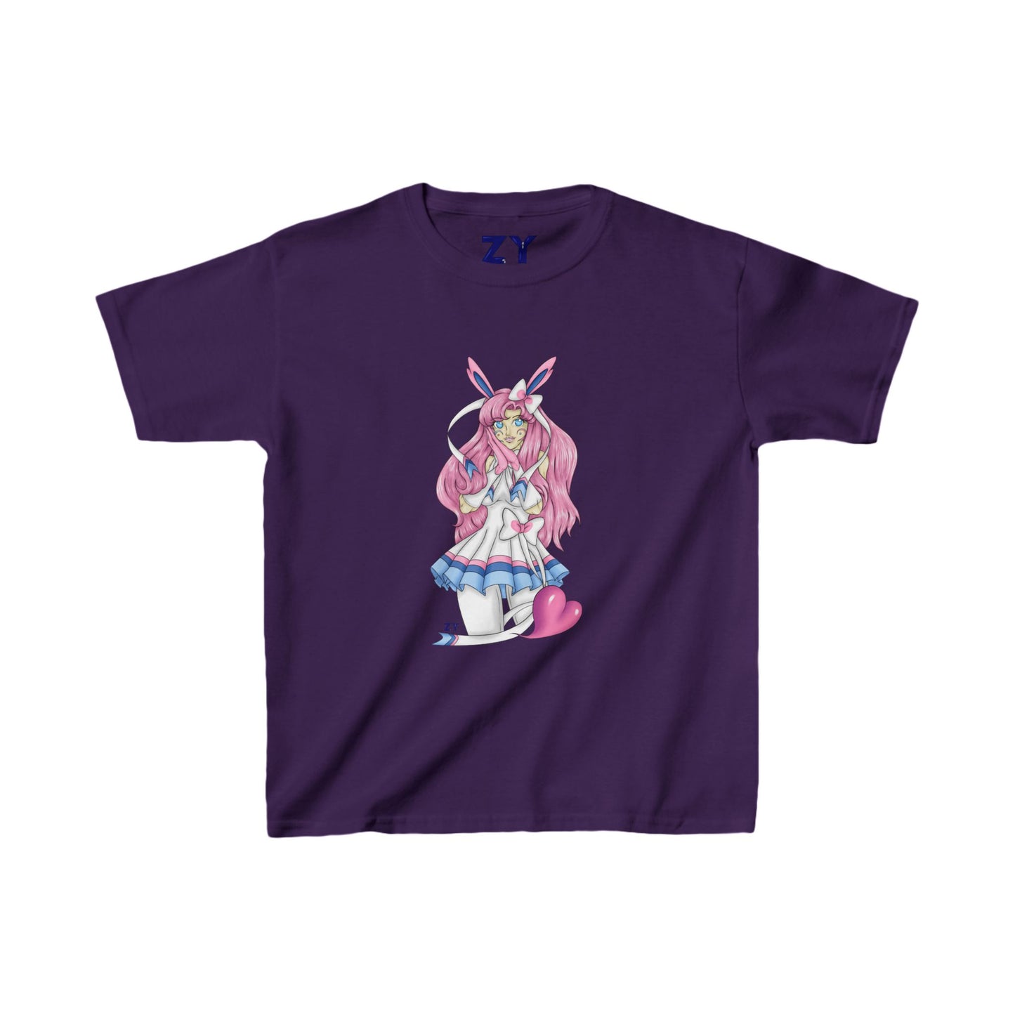 Sylve Girl Kawaii Interpretive Character Print Kid's Fine Jersey Tee