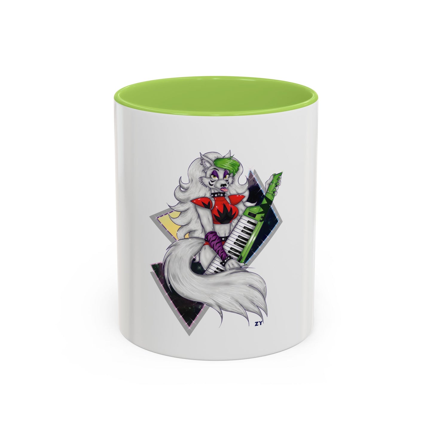Roxy Rockstar Character Print OG Two-Tone Coffee Mugs, 15oz