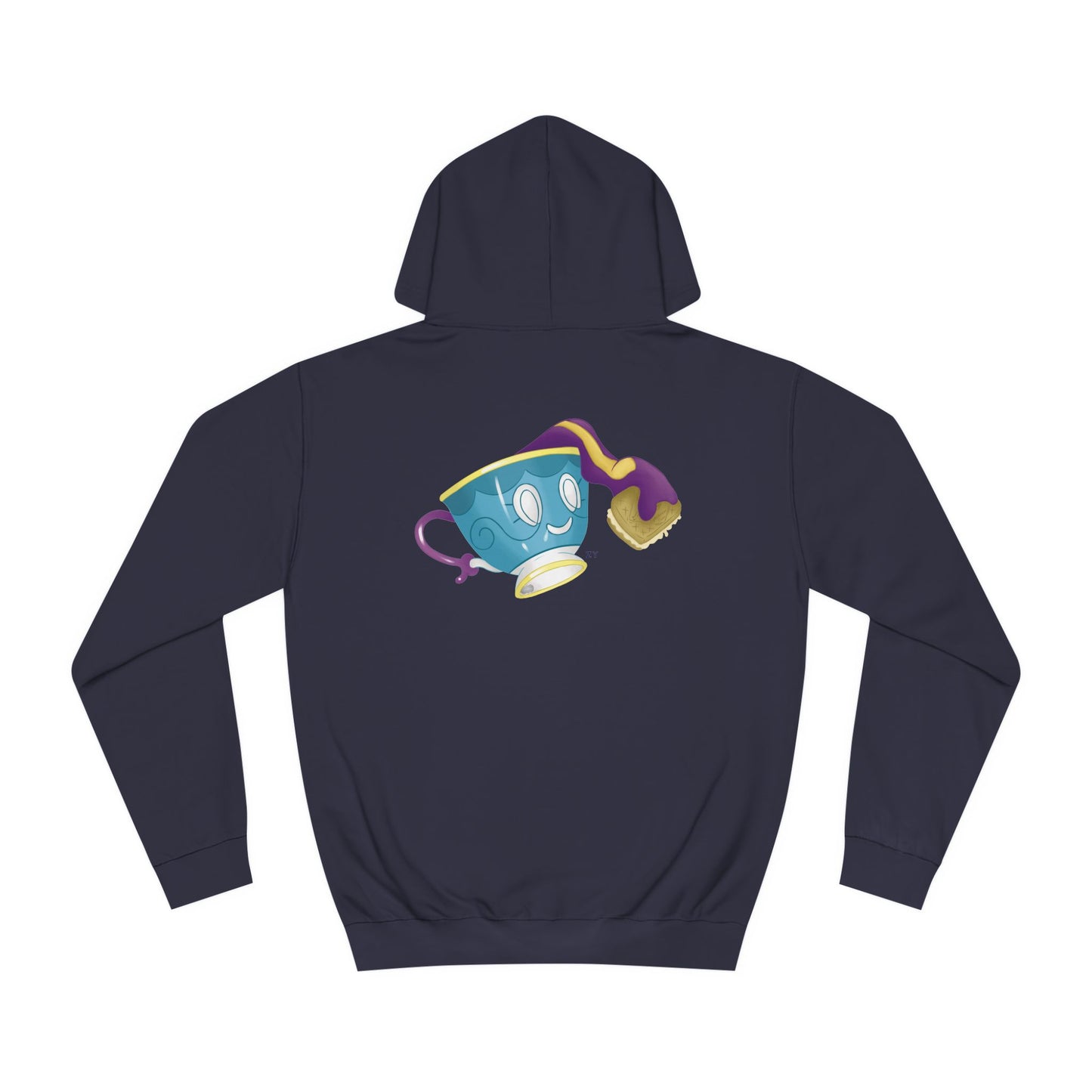 Ghostly Teacup w/ Biscuit Character Print Unisex Hoodie