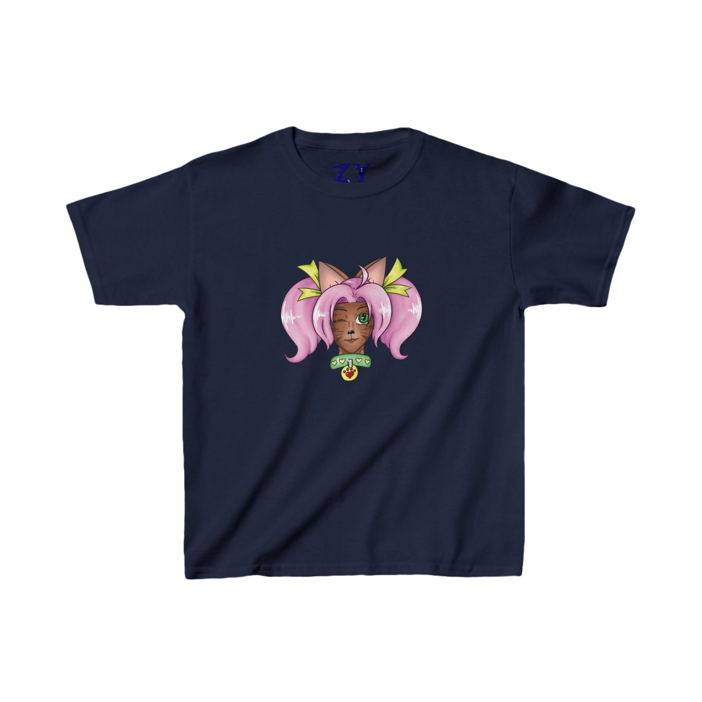 Cute Cat Girl Kid's Fine Jersey Tee
