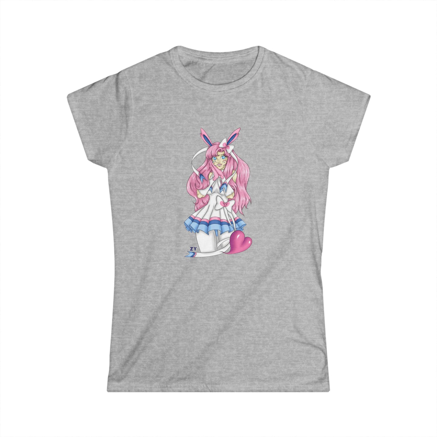 Sylve Girl Kawaii Interpretive Character Print Soft Style Ladies Tee
