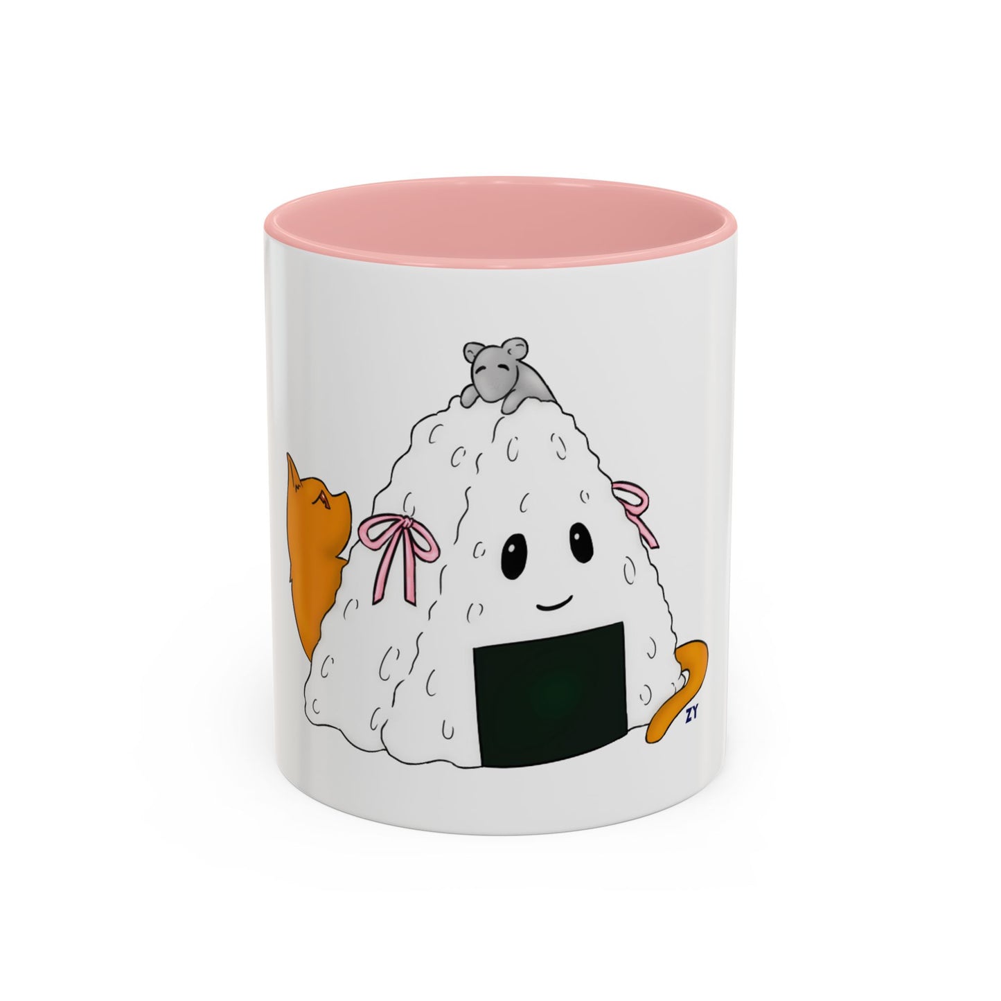 Fruits Basket Onigiri, Cat & Rat Two-Tone Coffee Mugs, 15oz