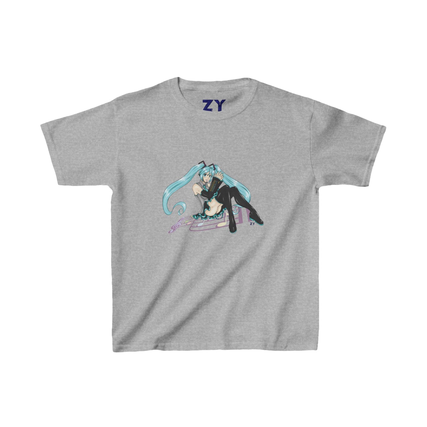 V: Miku Character Print Kid's Fine Jersey Tee