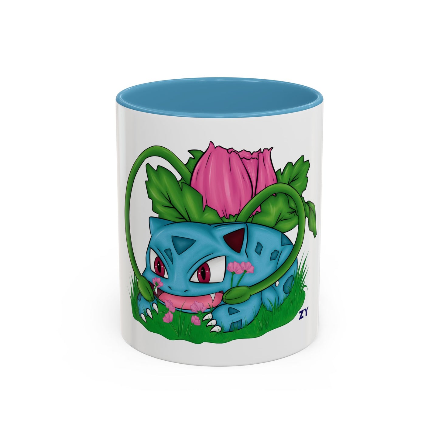 Pokesaur Ivy Beast Fanart Two-Tone Coffee Mugs, 15oz
