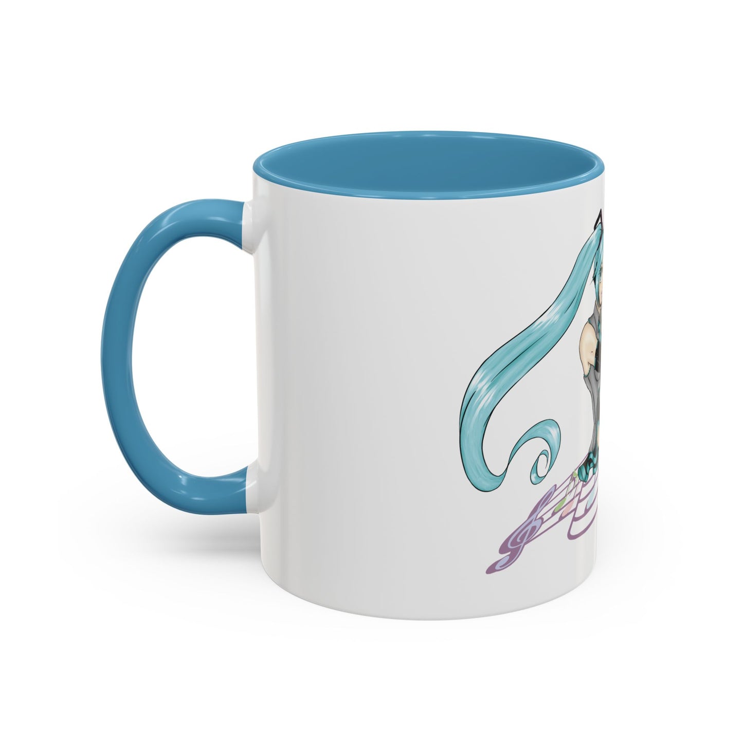 V: Miku Character Print OG Two-Tone Coffee Mugs, 15oz