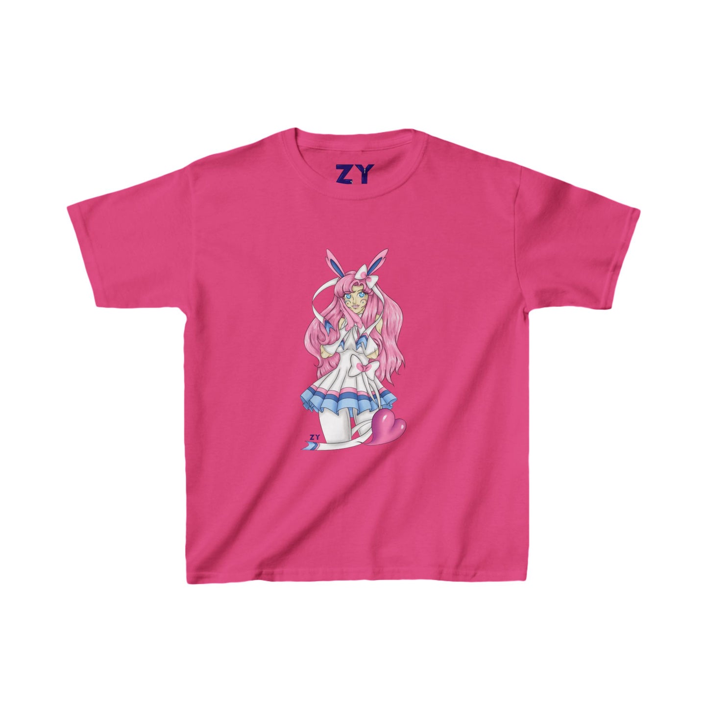 Sylve Girl Kawaii Interpretive Character Print Kid's Fine Jersey Tee